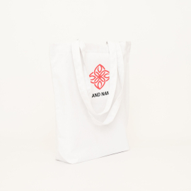 Cotton Tote Bag 38x42 cm with Pouch – Durable & Eco-Friendly