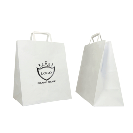 WHITE KRAFT BOX BAG WITH FLAT HANDLES - Box | Centuryprint